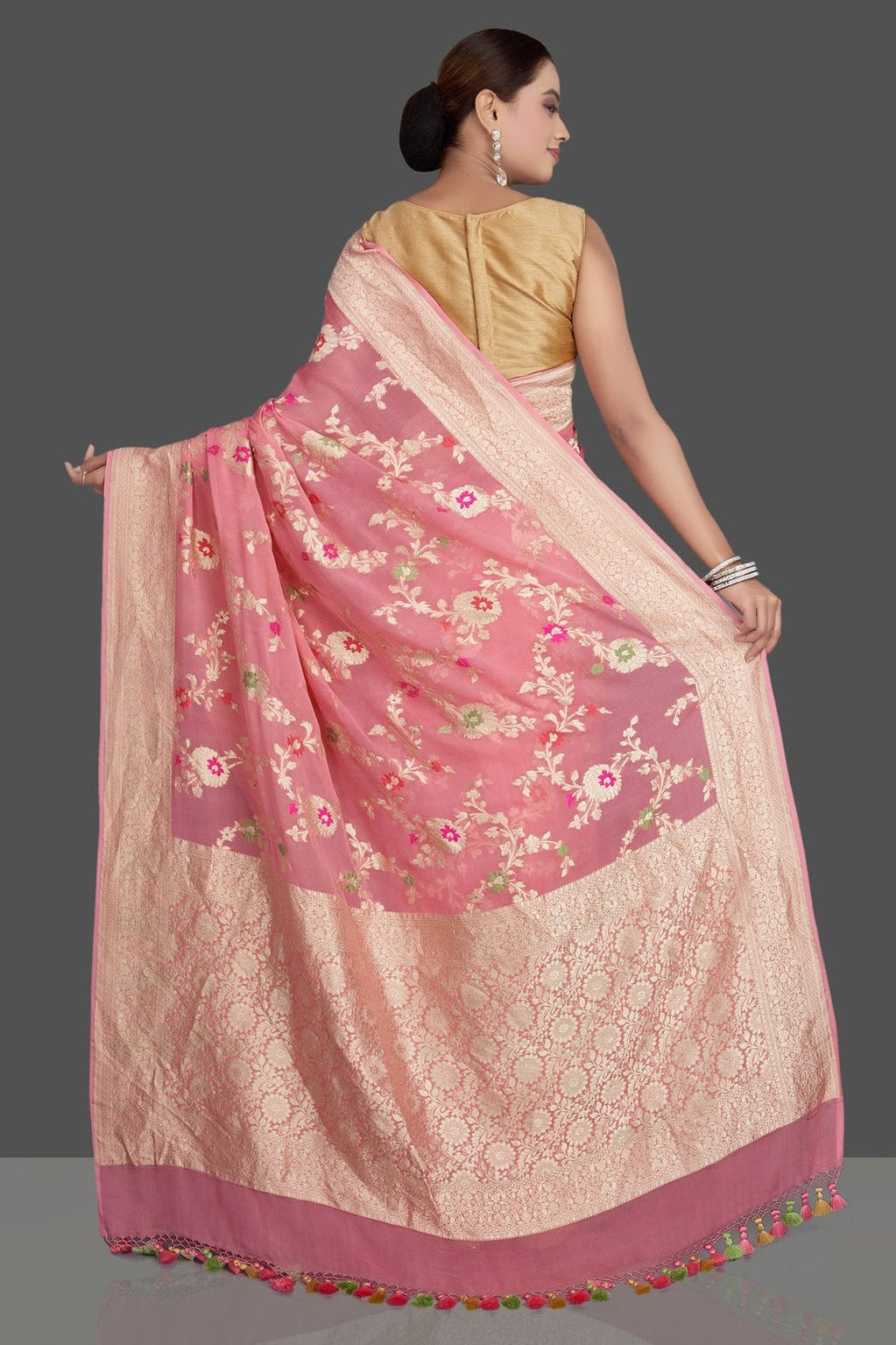 Khaddi Georgette Handloom Banarasi Saree