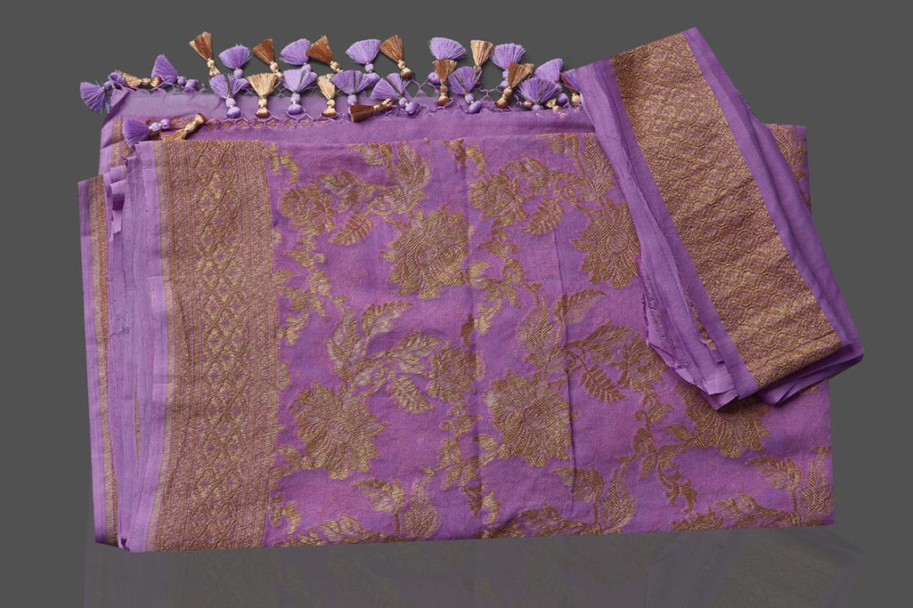 Khaddi Georgette Banarasi Saree - Antique zari