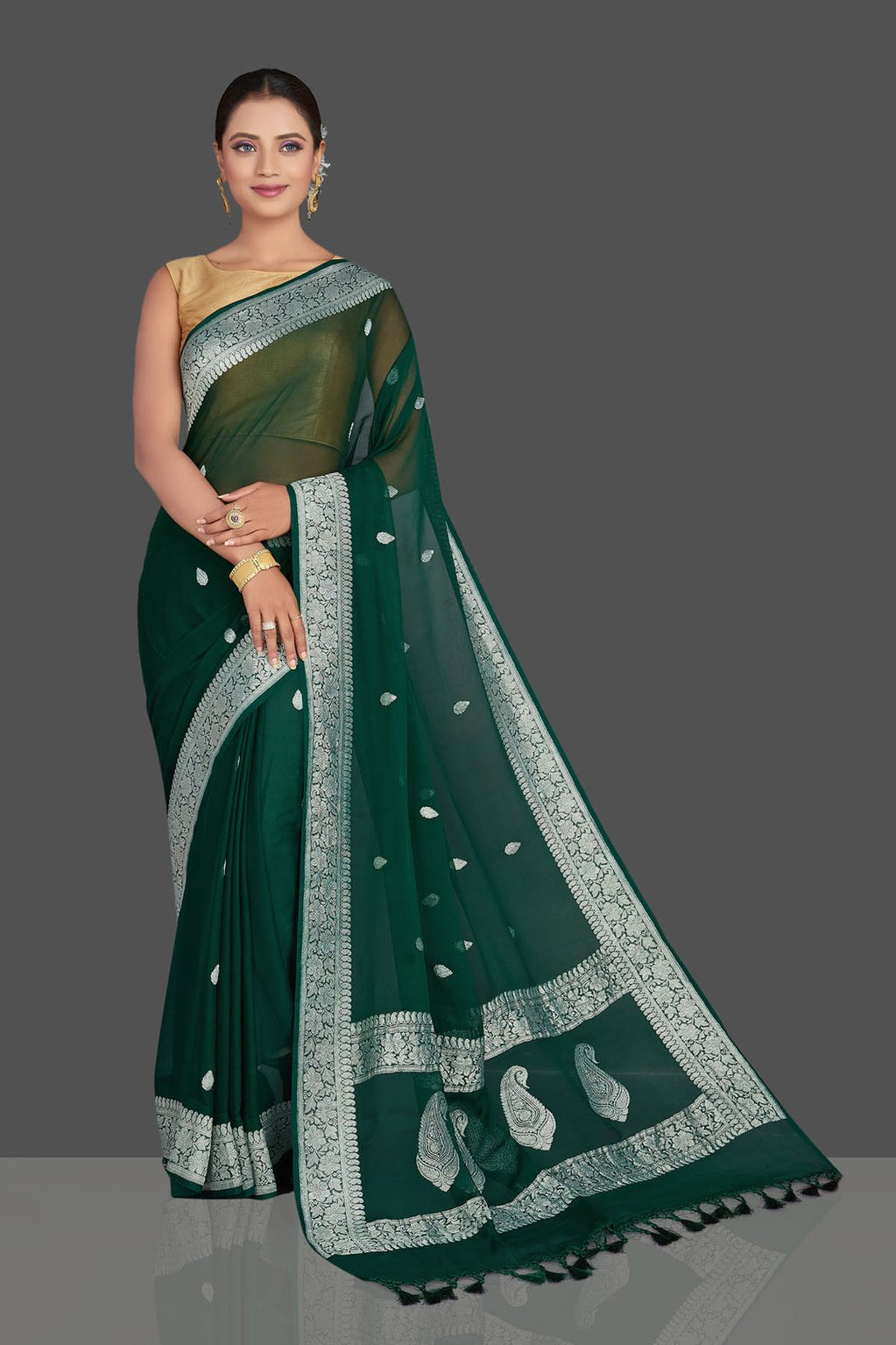 Pure Georgette Handloom Banarasi Saree