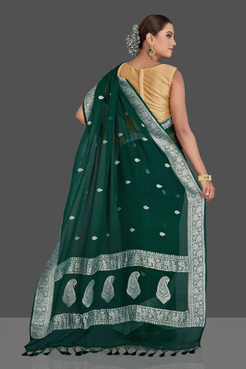 Pure Georgette Handloom Banarasi Saree