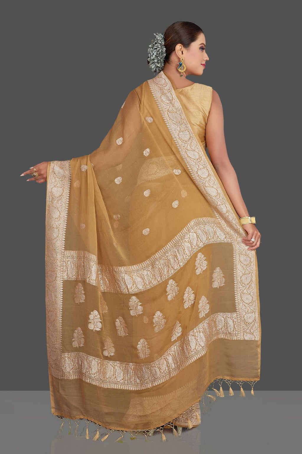Pure Georgette Handloom Banarasi Saree