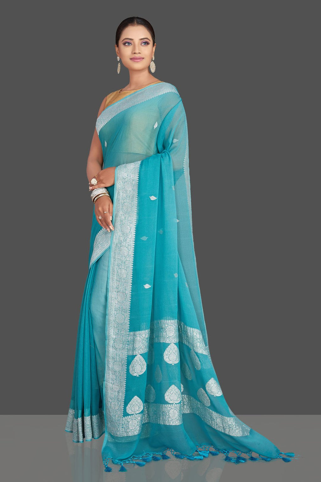 Pure Georgette Handloom Banarasi Saree
