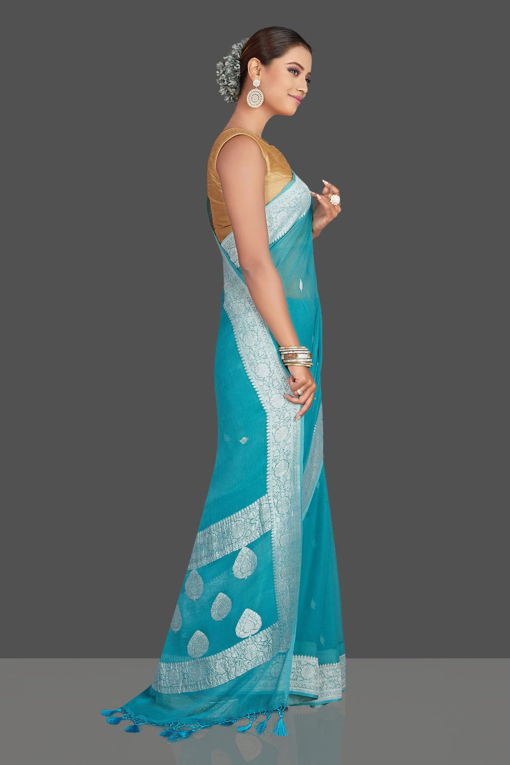 Pure Georgette Handloom Banarasi Saree