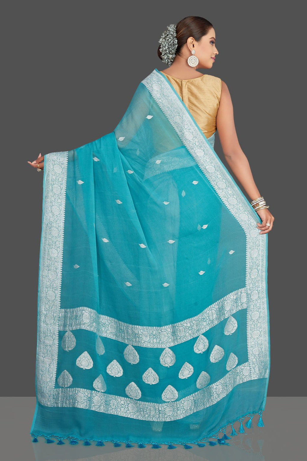 Pure Georgette Handloom Banarasi Saree