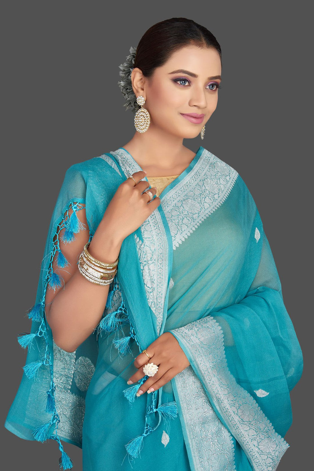 Pure Georgette Handloom Banarasi Saree