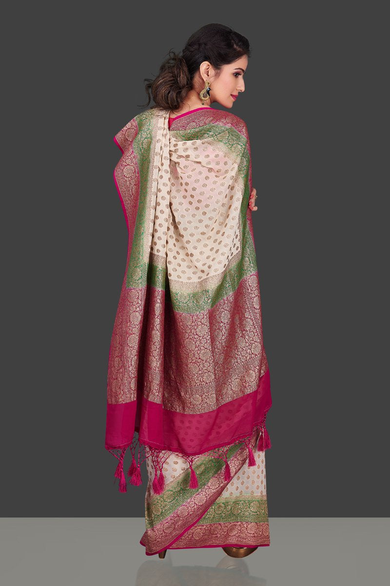 Khaddi Georgette Banarasi Saree - Antique zari
