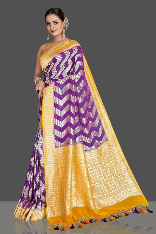 Khaddi Georgette Handloom Banarasi Saree