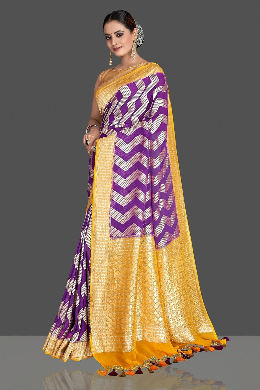 Khaddi Georgette Handloom Banarasi Saree