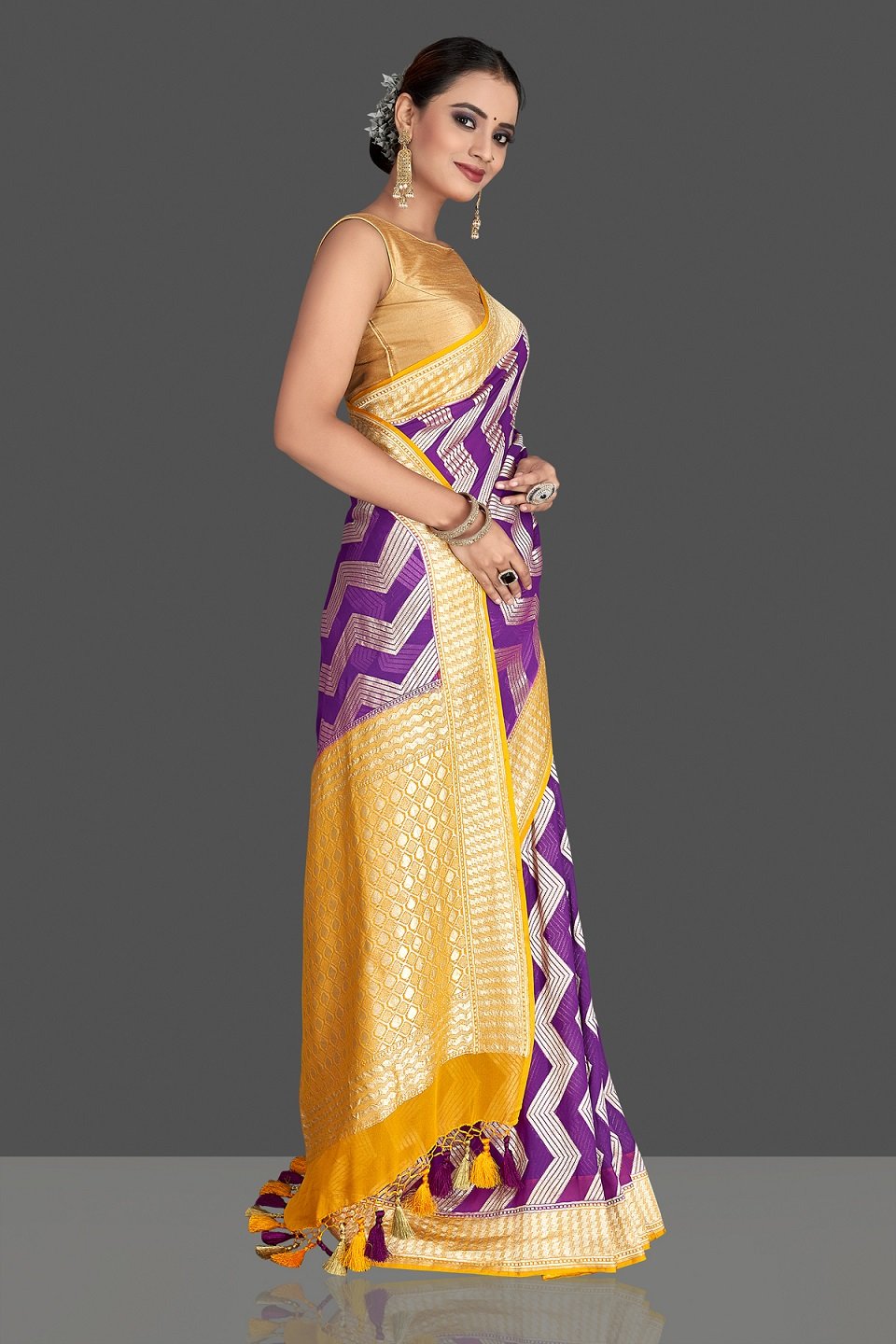 Khaddi Georgette Handloom Banarasi Saree