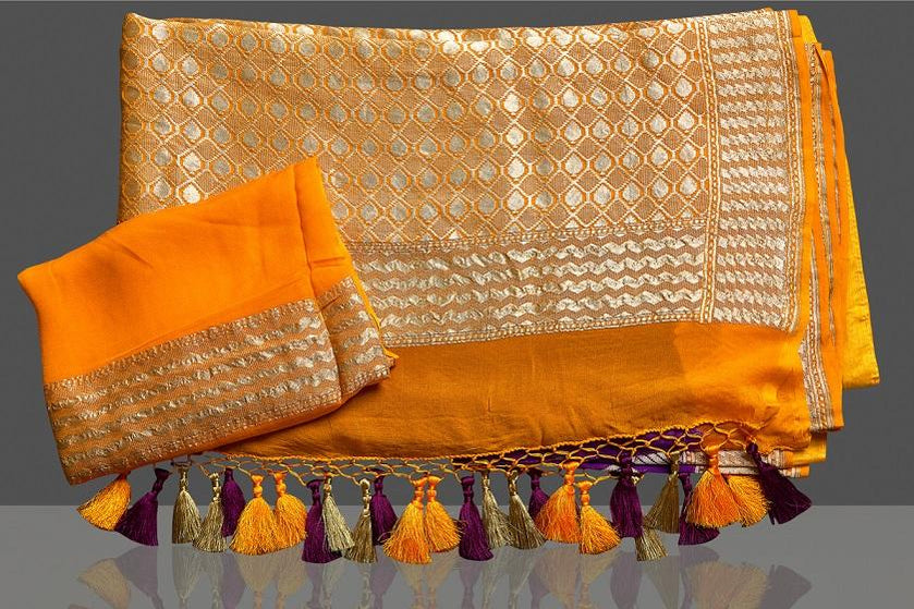 Khaddi Georgette Handloom Banarasi Saree