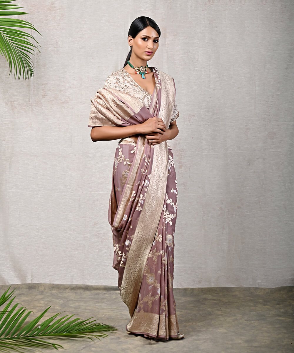Khaddi Georgette Handloom Banarasi Saree