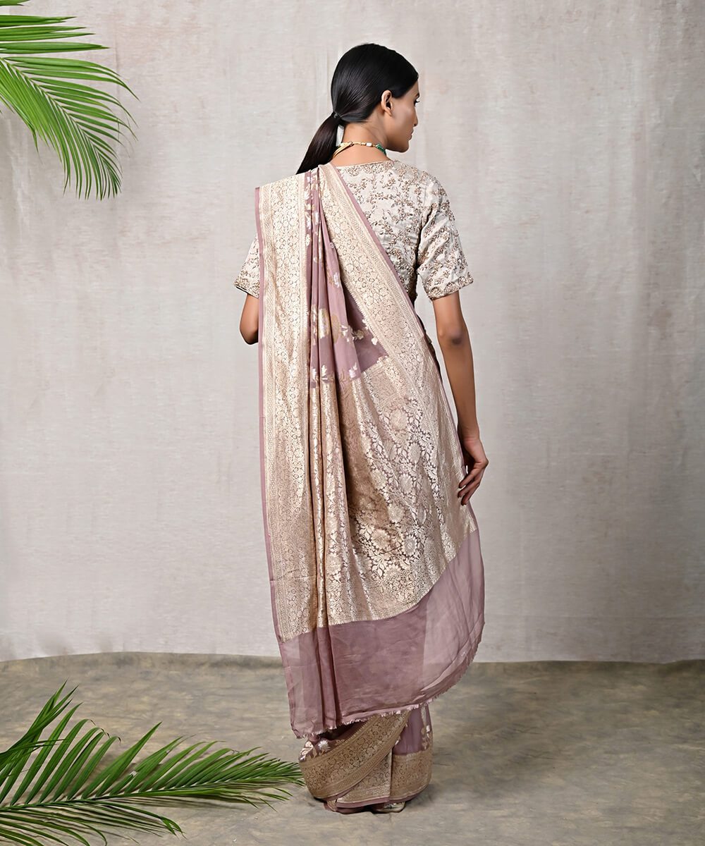Khaddi Georgette Handloom Banarasi Saree