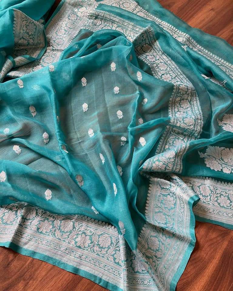 Pure Georgette Handloom Banarasi Saree