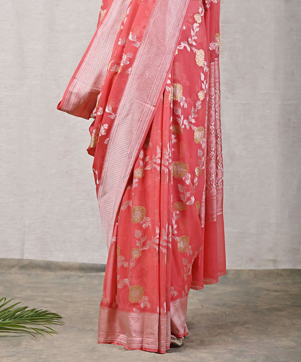 Khaddi Georgette Handloom Banarasi Saree