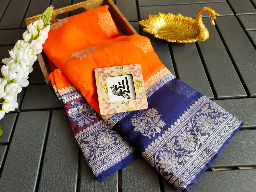 Pure Georgette Handloom Banarasi Saree