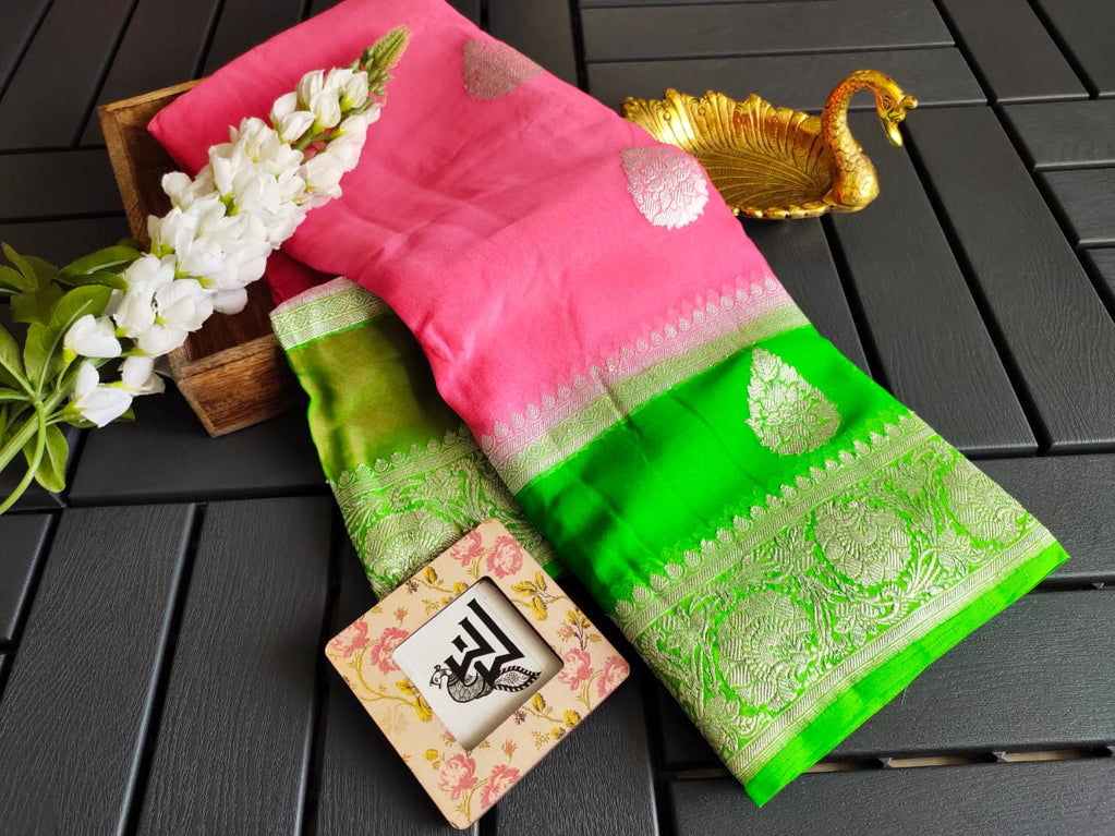 Pure Georgette Handloom Banarasi Saree