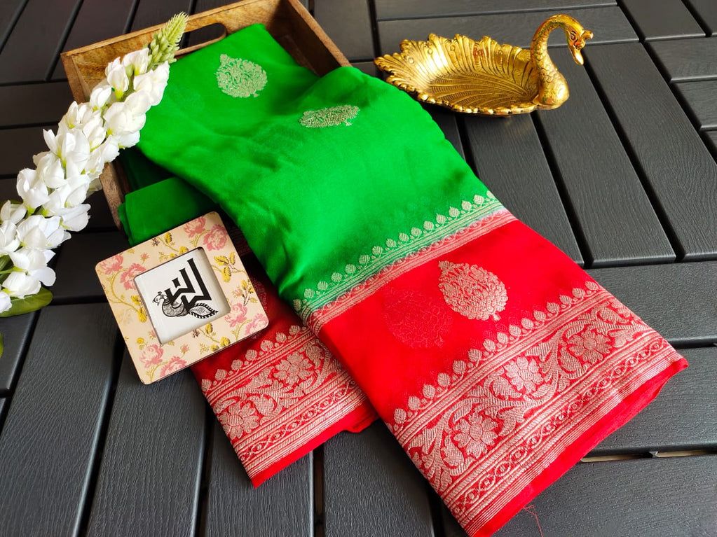 Pure Georgette Handloom Banarasi Saree