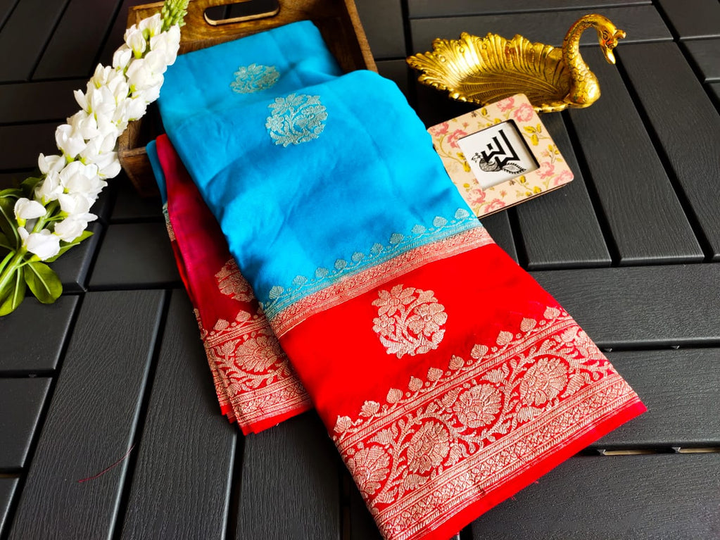 Pure Georgette Handloom Banarasi Saree
