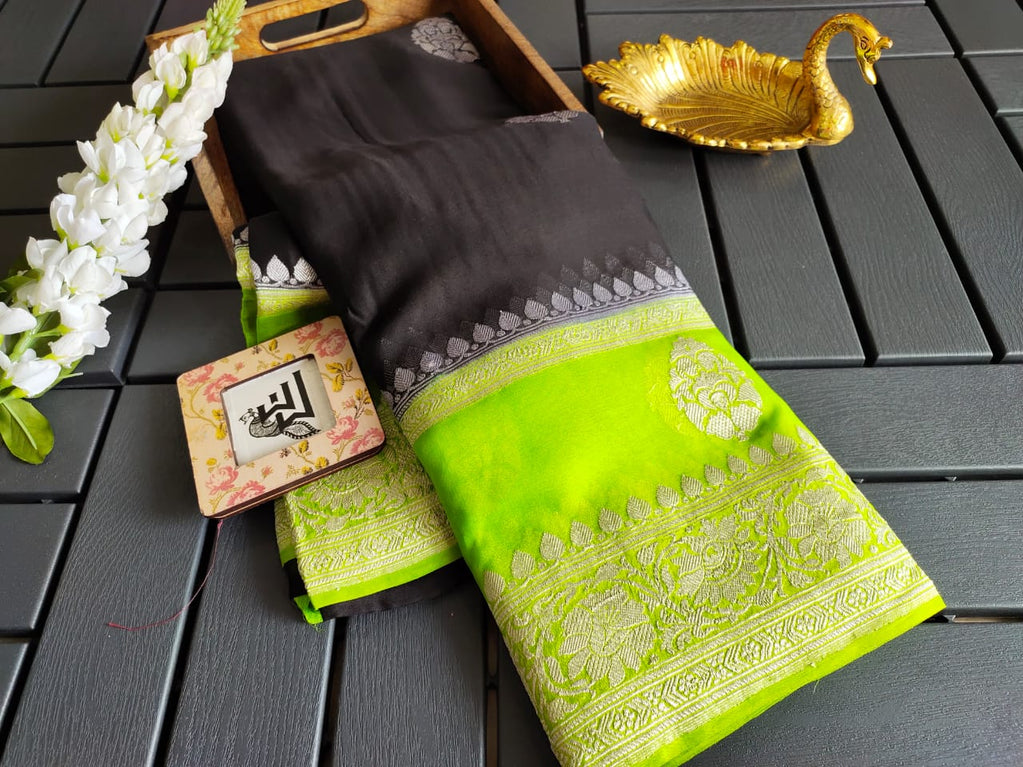 Pure Georgette Handloom Banarasi Saree