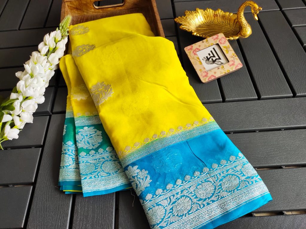 Pure Georgette Handloom Banarasi Saree
