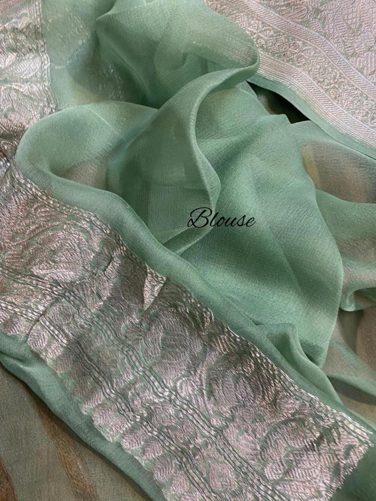 Pure Georgette Handloom Banarasi Saree
