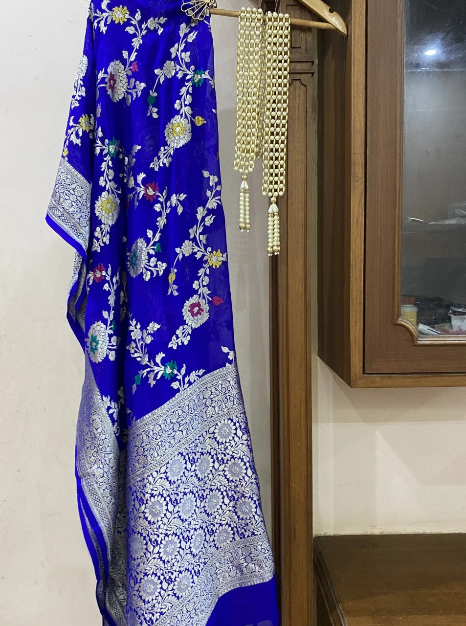 Pure Georgette Dupatta -Water Zari Meenakari