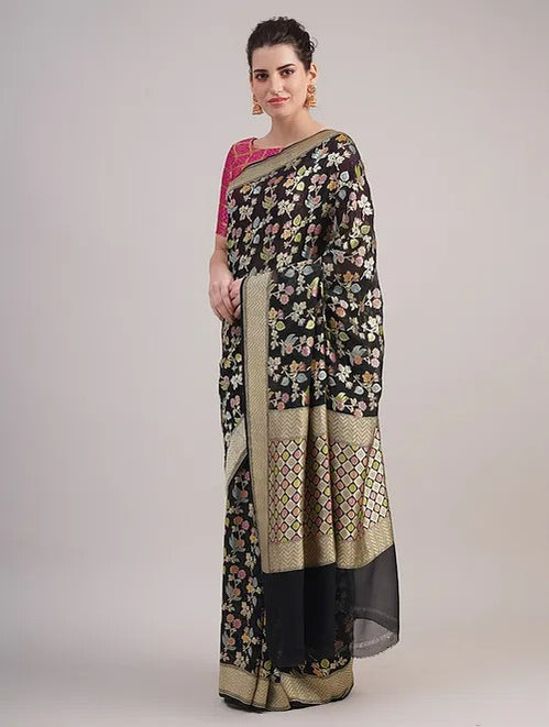 Khaddi Georgette Handloom Banarasi Saree