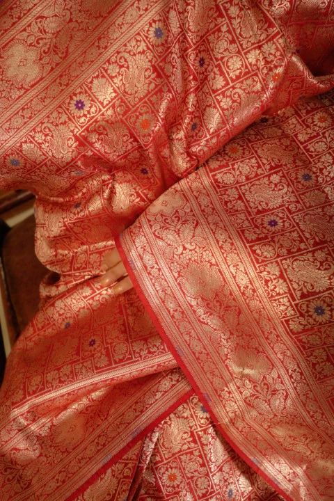 Pure Katan Silk Banarasi Handloom Saree - Tanchui Brocade
