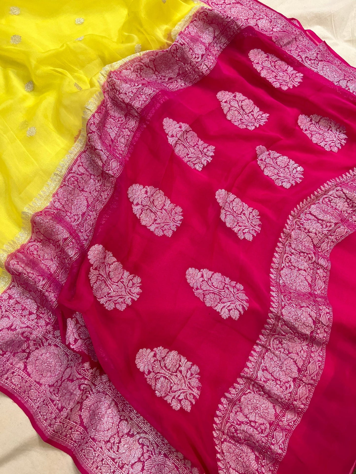Pure Georgette Handloom Banarasi Saree