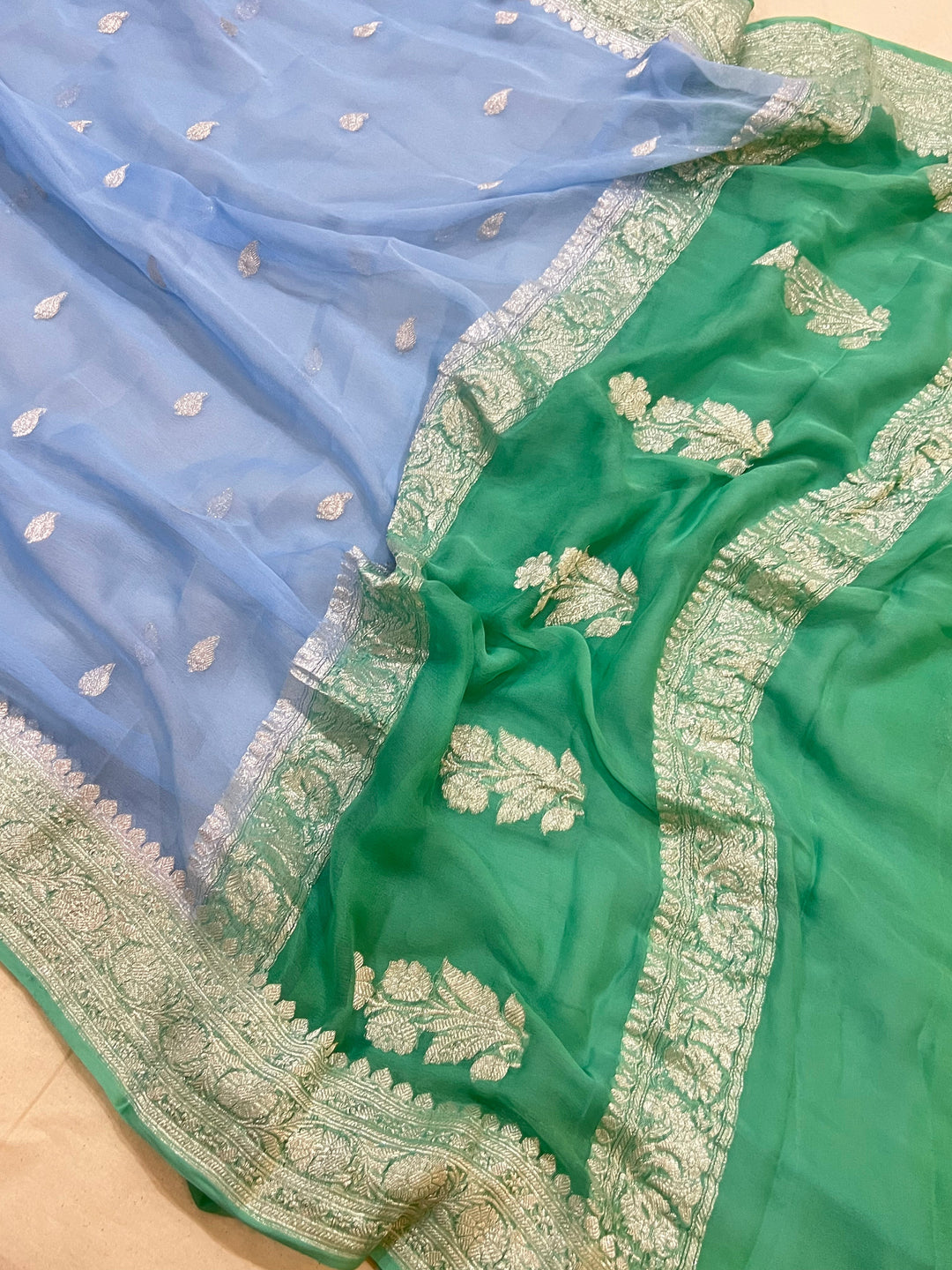 Pure Georgette Handloom Banarasi Saree