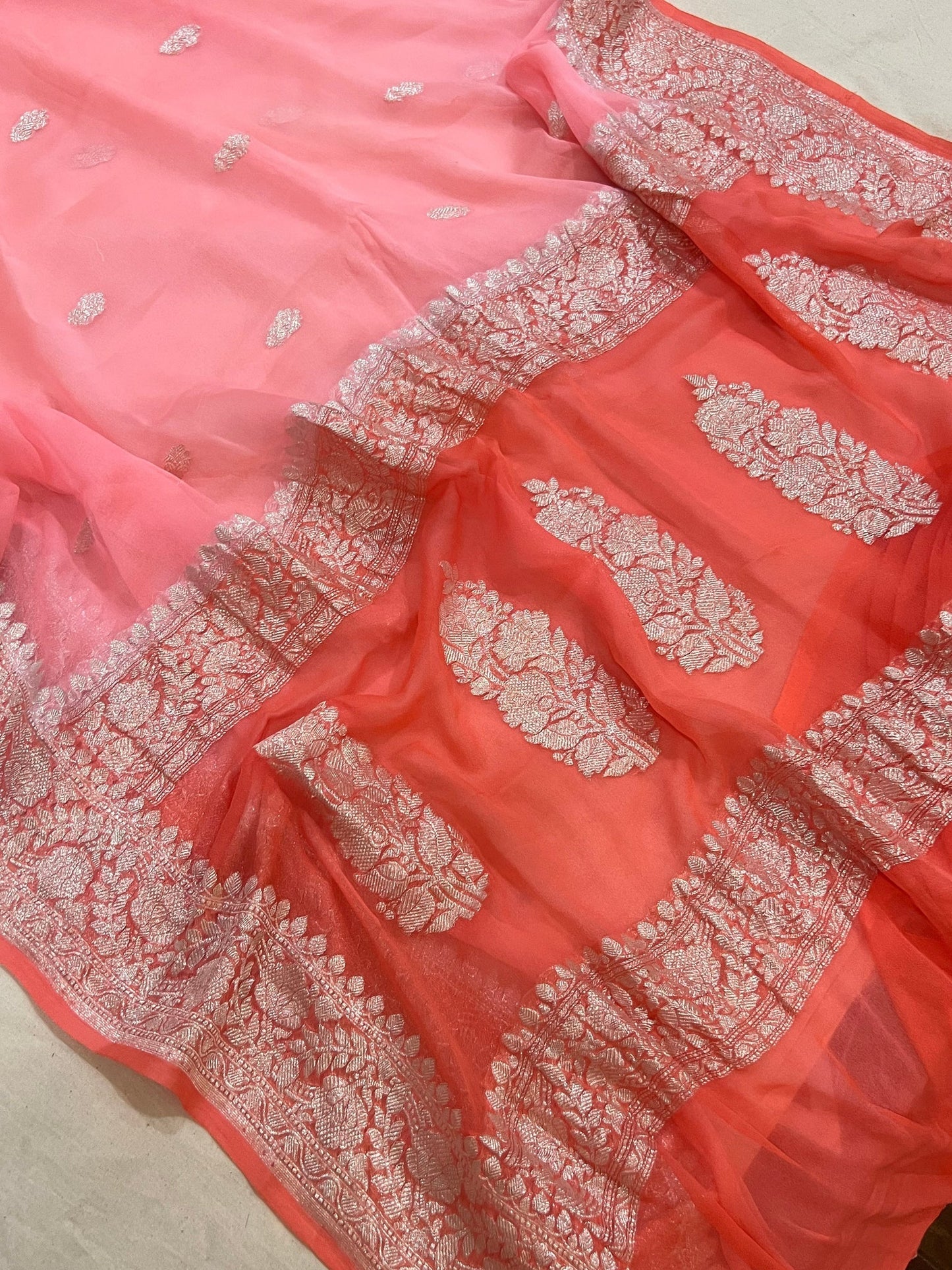 Pure Georgette Handloom Banarasi Saree