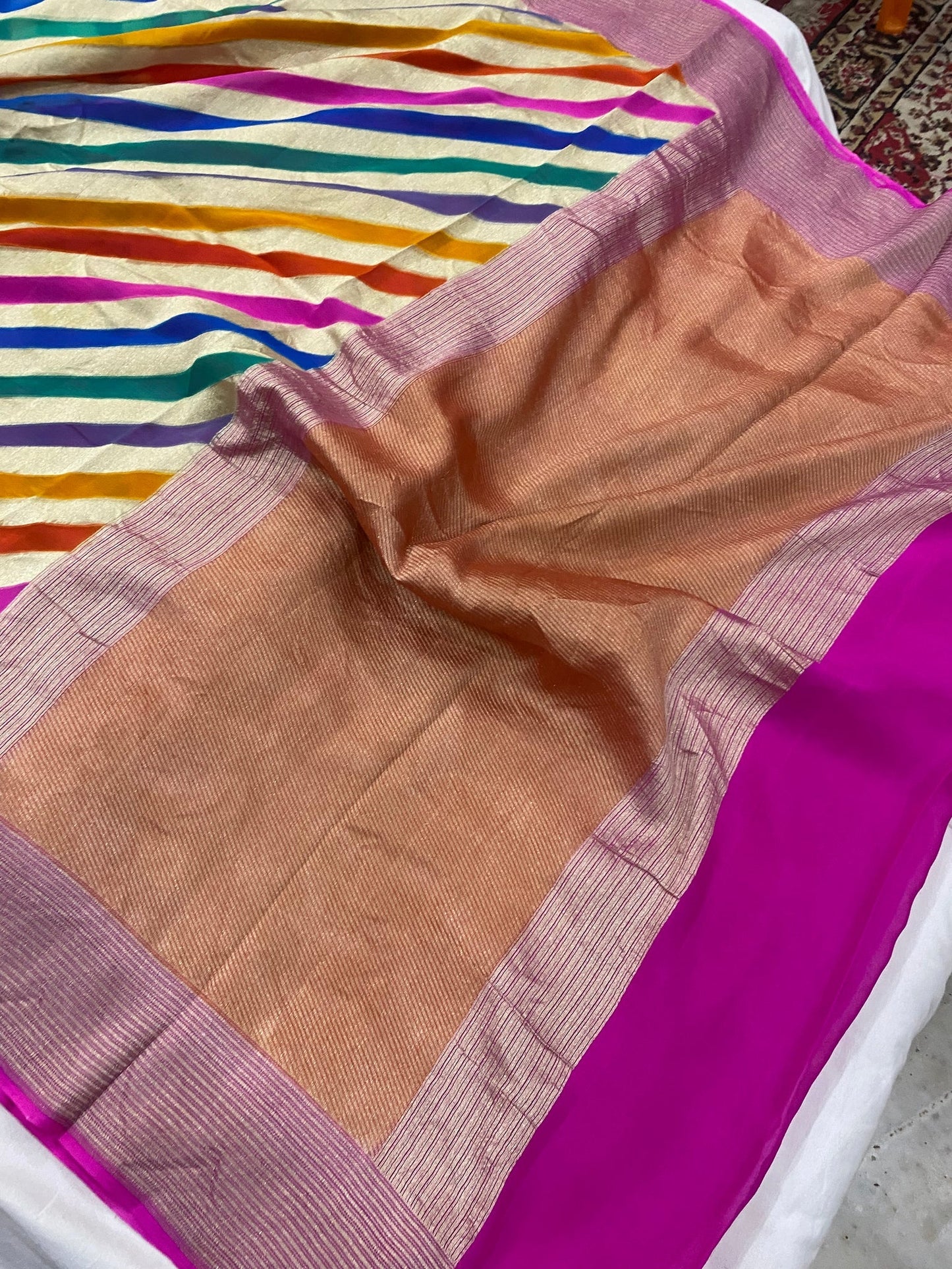 Khaddi Georgette Handloom Banarasi Saree