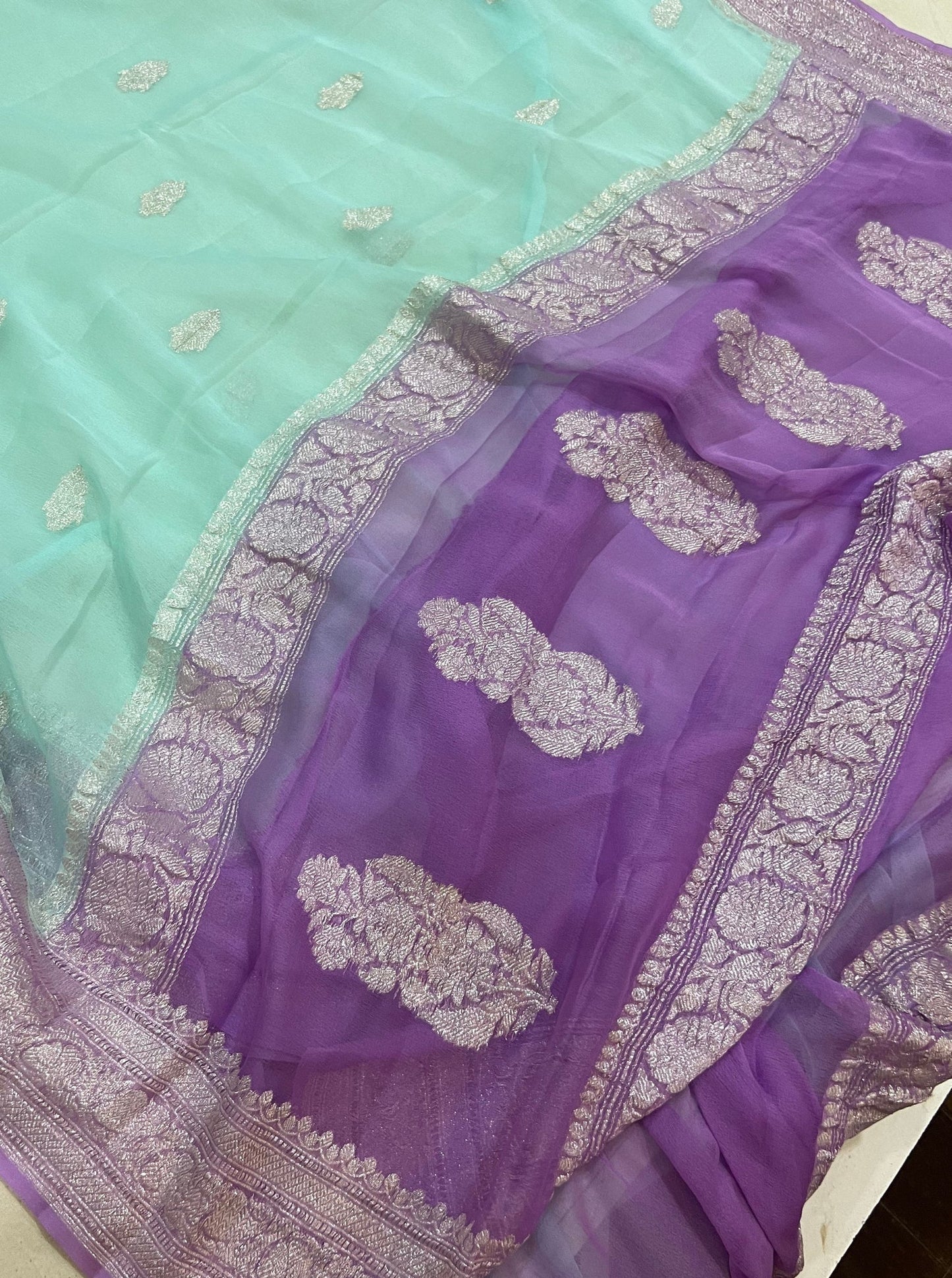 Pure Georgette Handloom Banarasi Saree