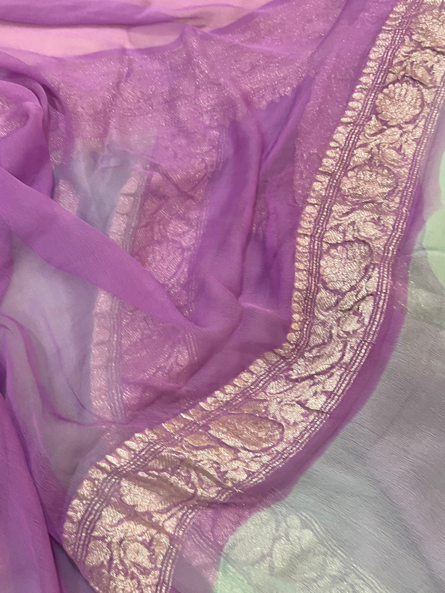 Pure Georgette Handloom Banarasi Saree