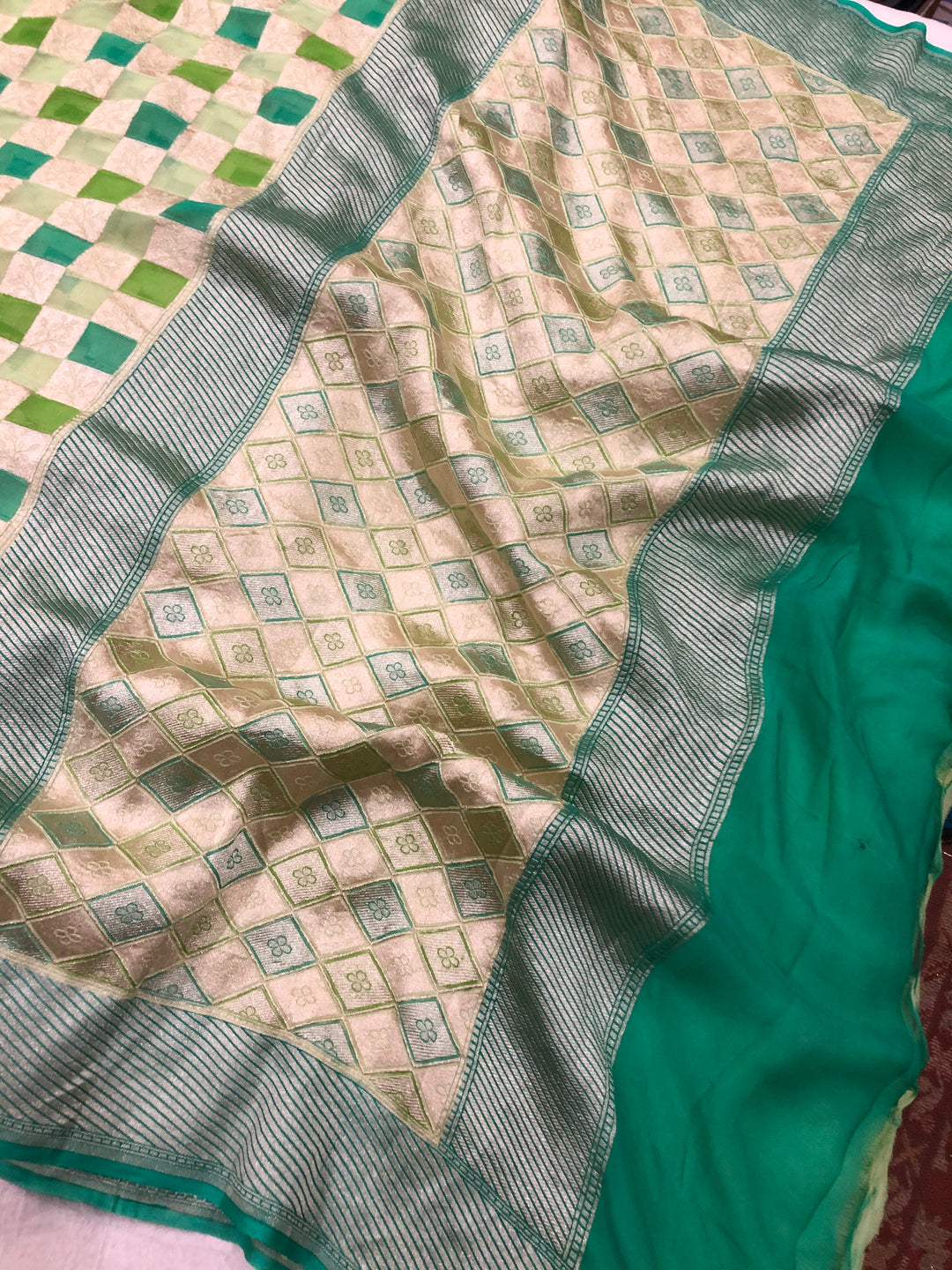 Khaddi Georgette Handloom Banarasi Saree