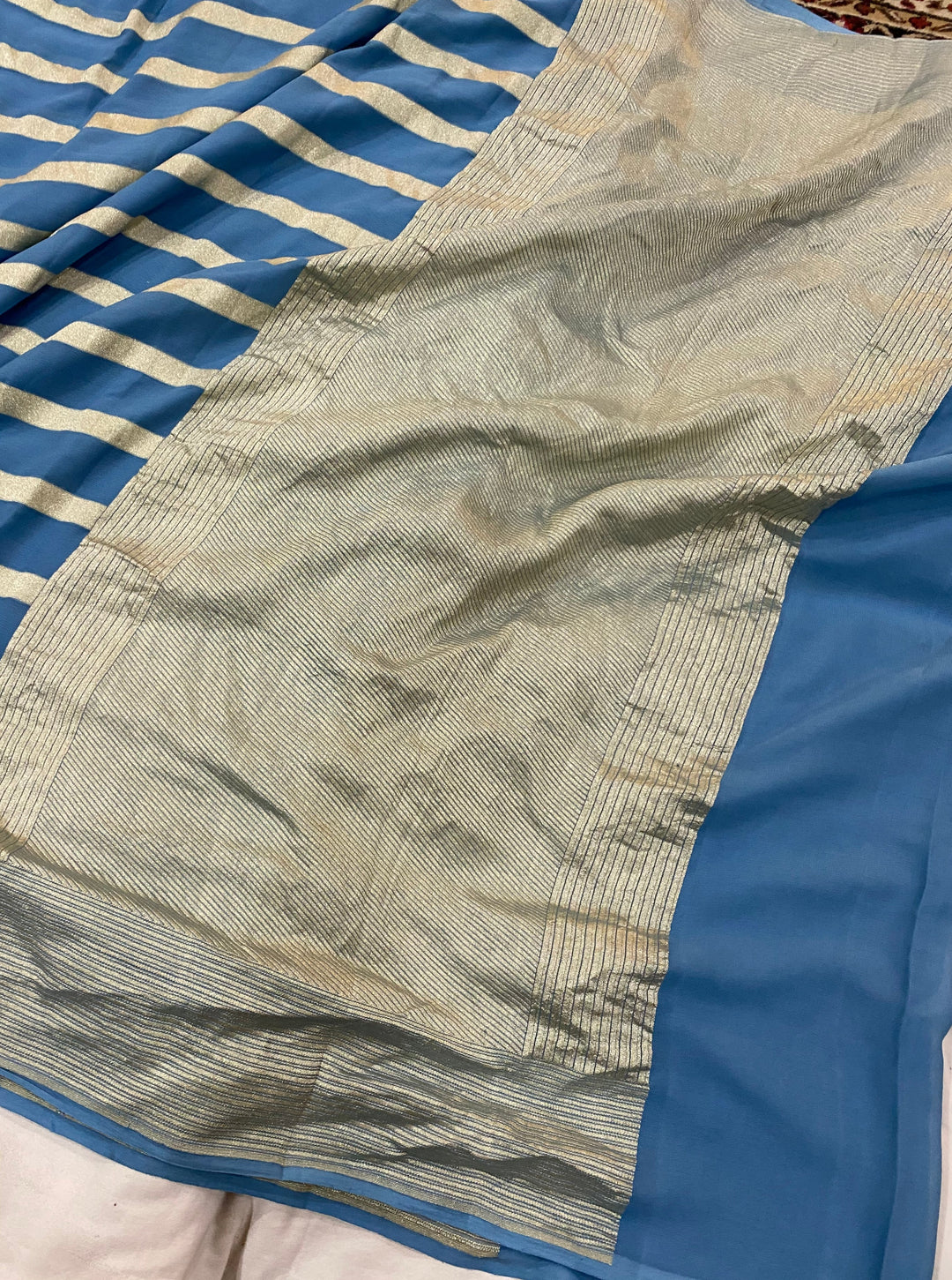 Khaddi Georgette Handloom Banarasi Saree