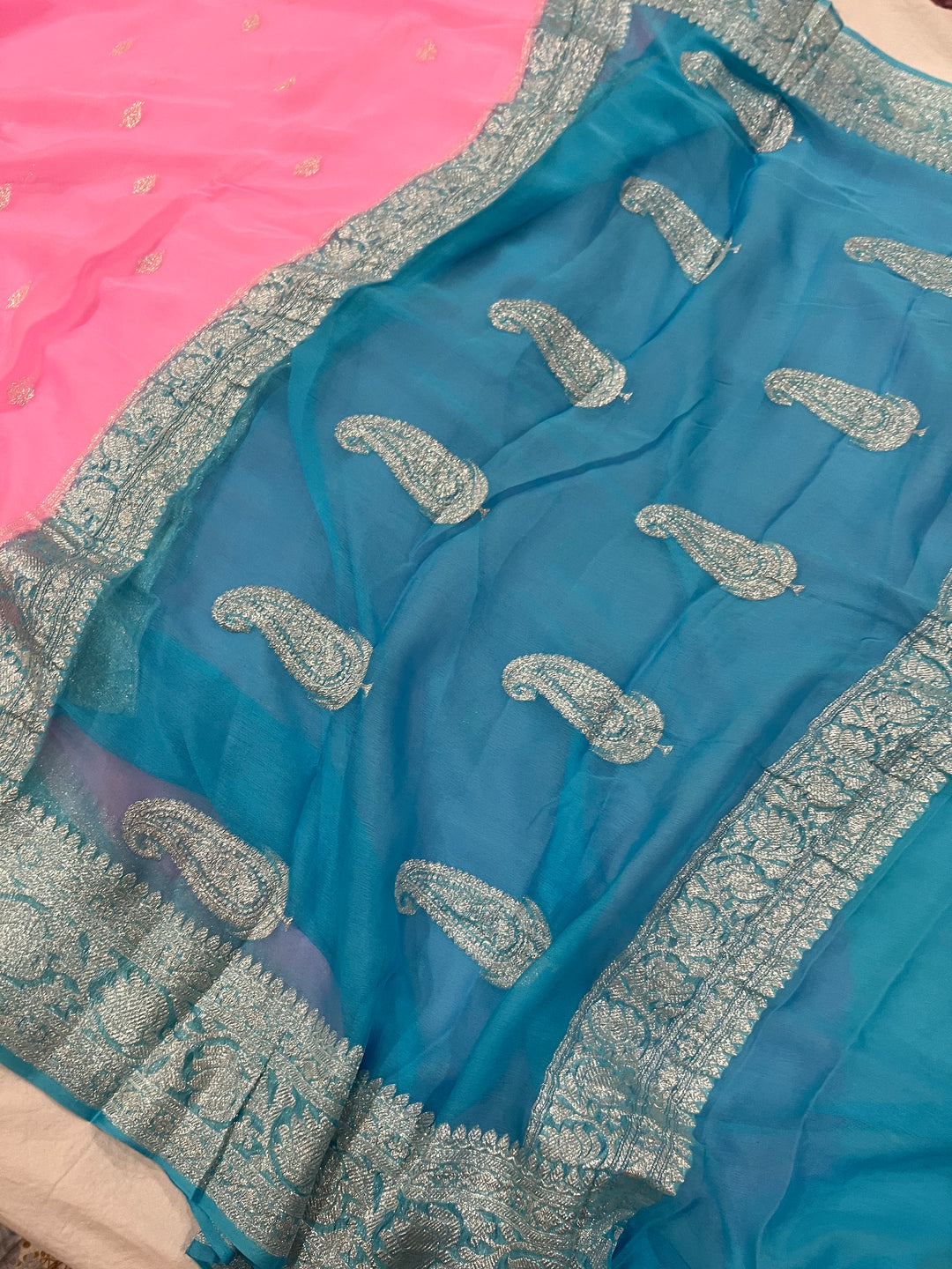 Pure Georgette Handloom Banarasi Saree