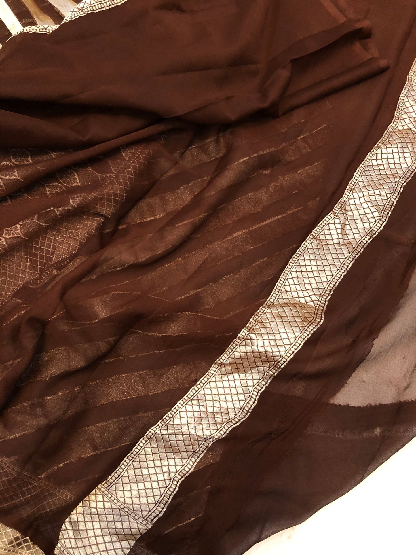 Khaddi Georgette Handloom Banarasi Saree