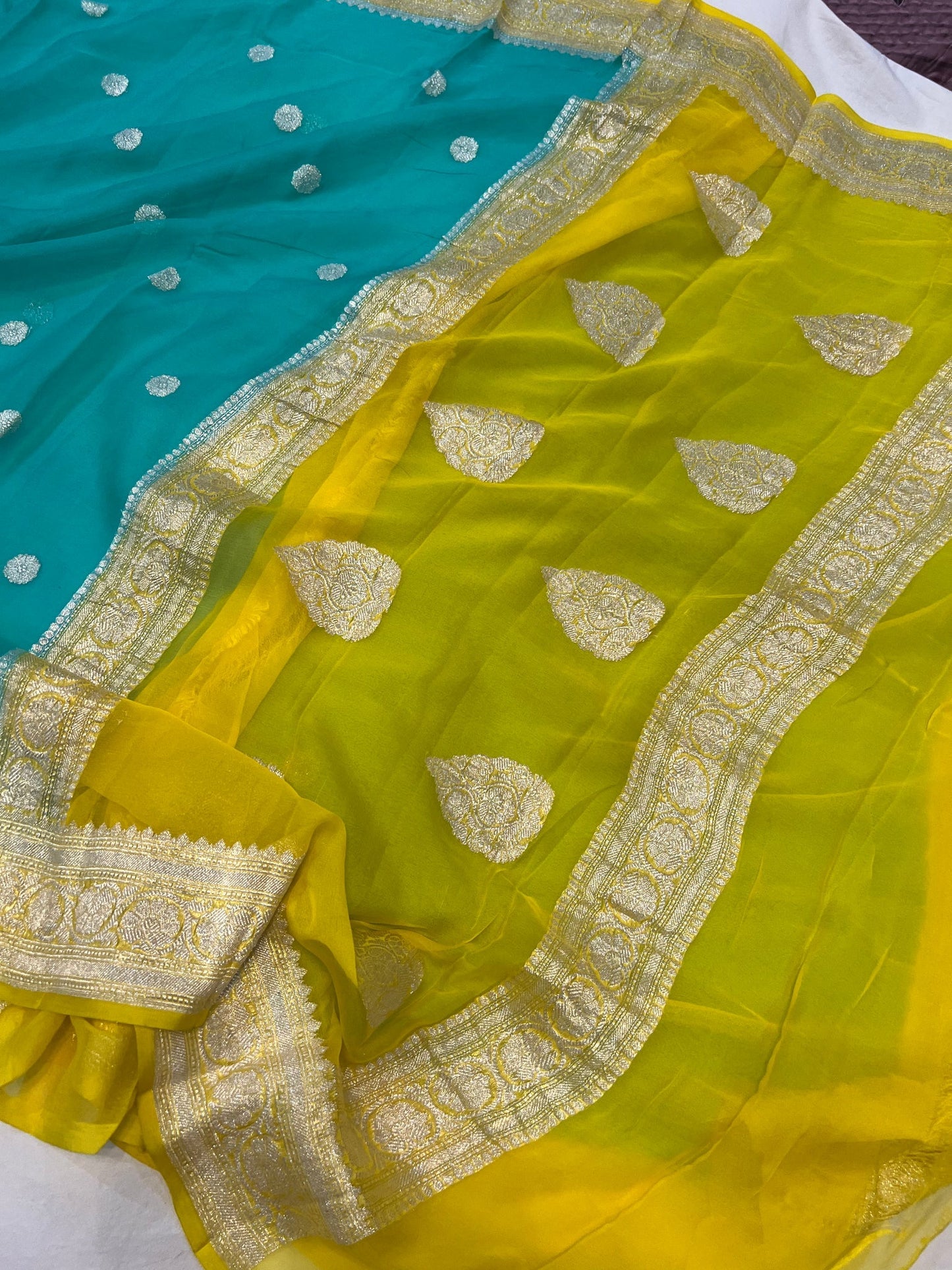 Pure Georgette Handloom Banarasi Saree