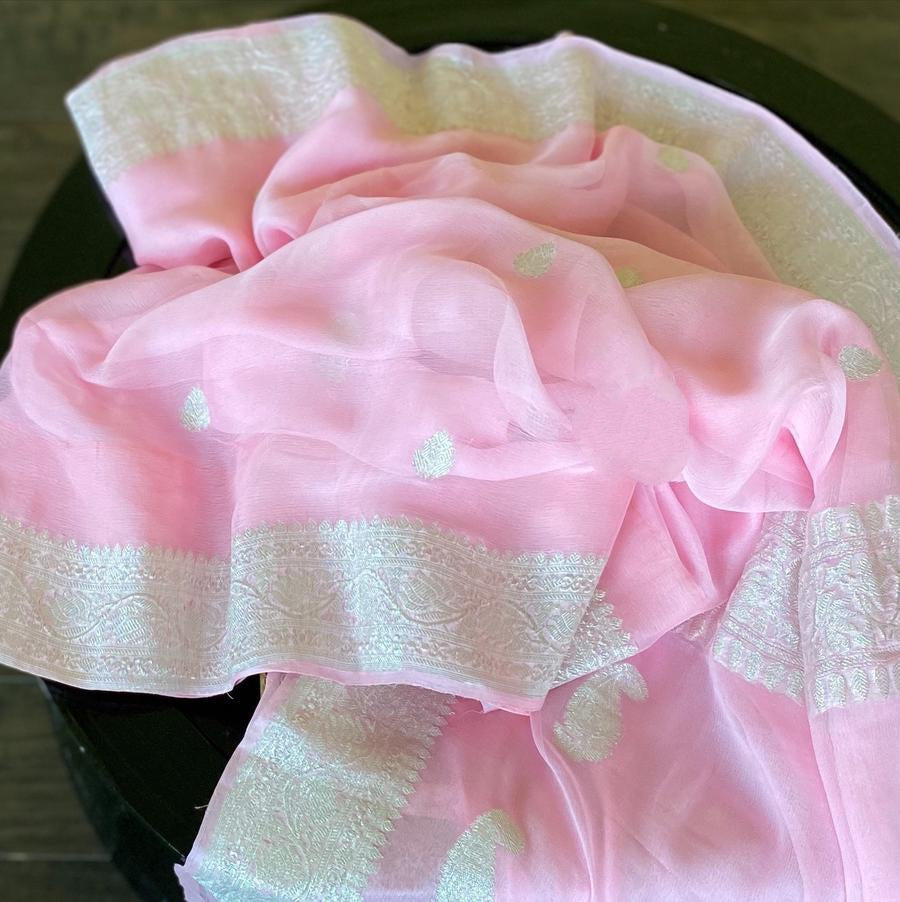 Pure Georgette Handloom Banarasi Saree