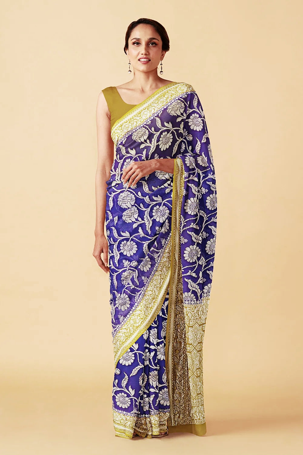 Khaddi Georgette Handloom Banarasi Saree