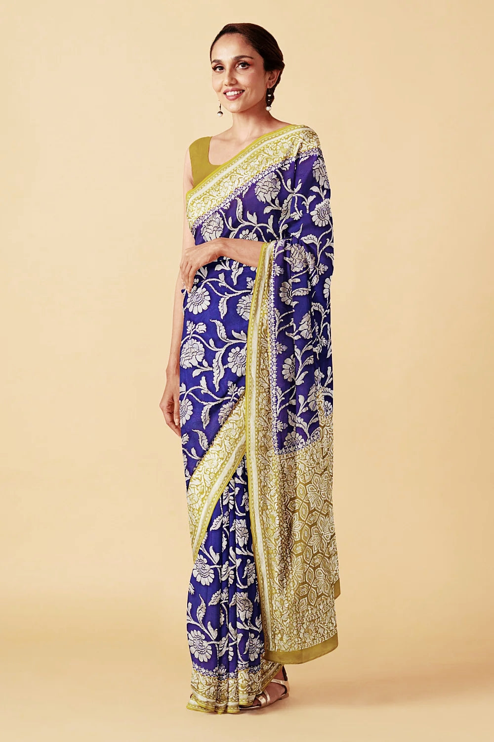 Khaddi Georgette Handloom Banarasi Saree