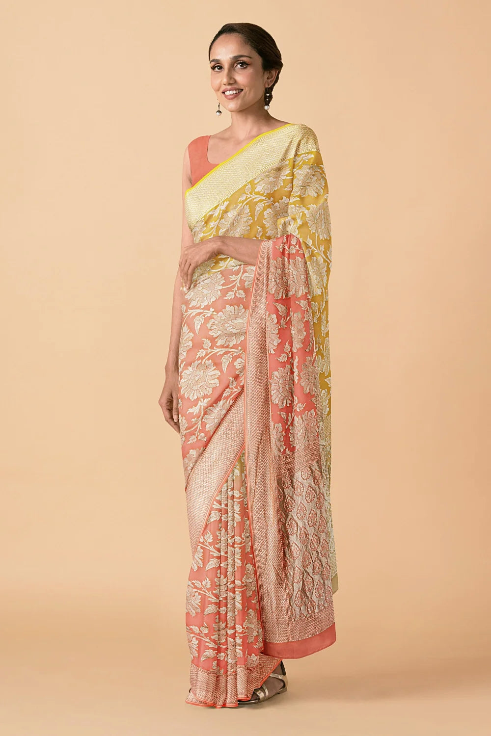 Khaddi Georgette Handloom Banarasi Saree