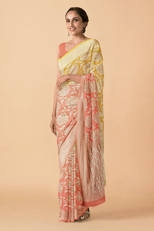 Khaddi Georgette Handloom Banarasi Saree