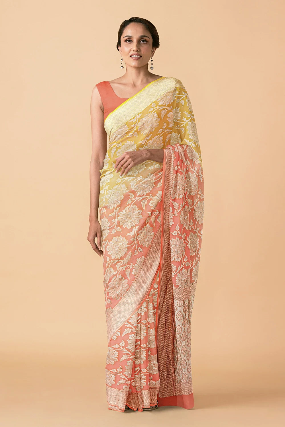 Khaddi Georgette Handloom Banarasi Saree