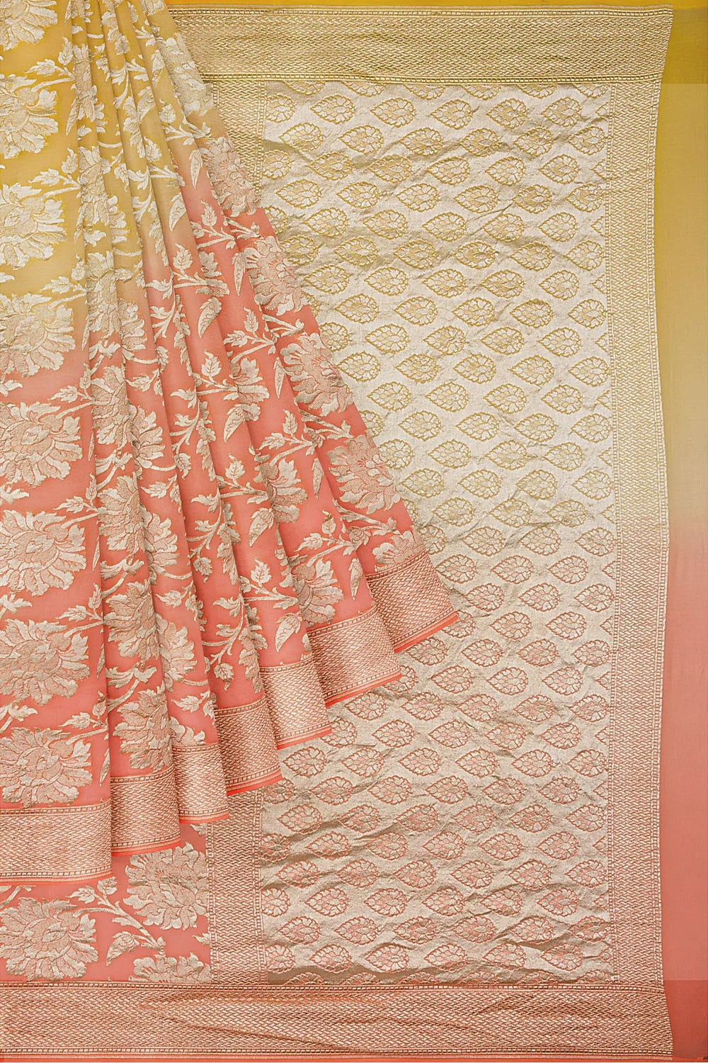 Khaddi Georgette Handloom Banarasi Saree