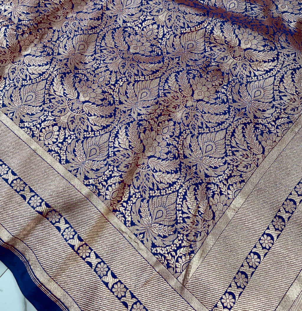 Pure Katan Silk Banarasi Handloom Saree -Tanchui Brocade