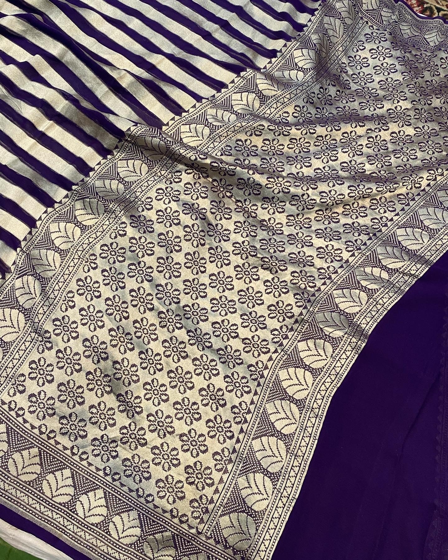 Khaddi Georgette Handloom Banarasi Saree