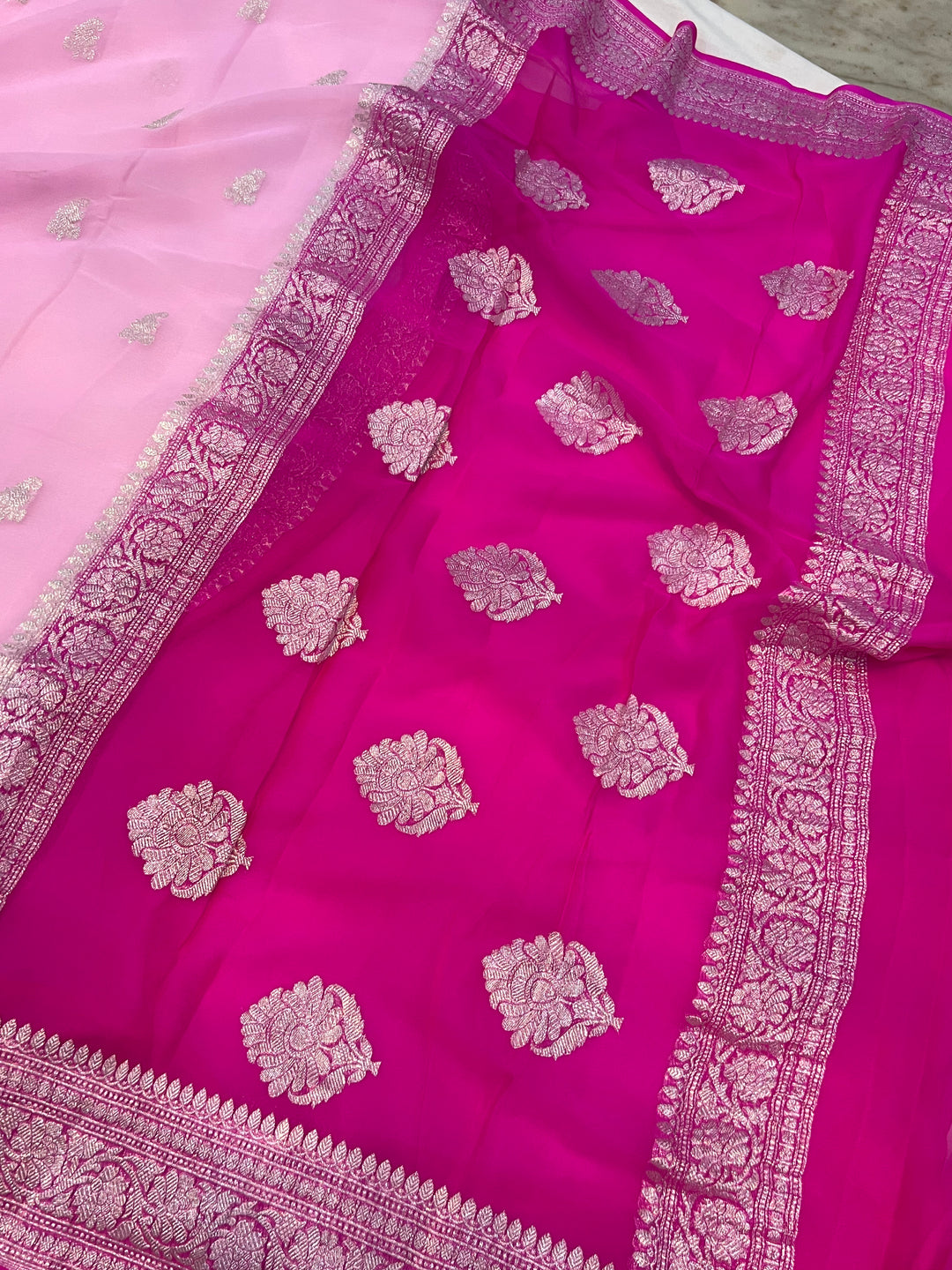 Pure Georgette Handloom Banarasi Saree