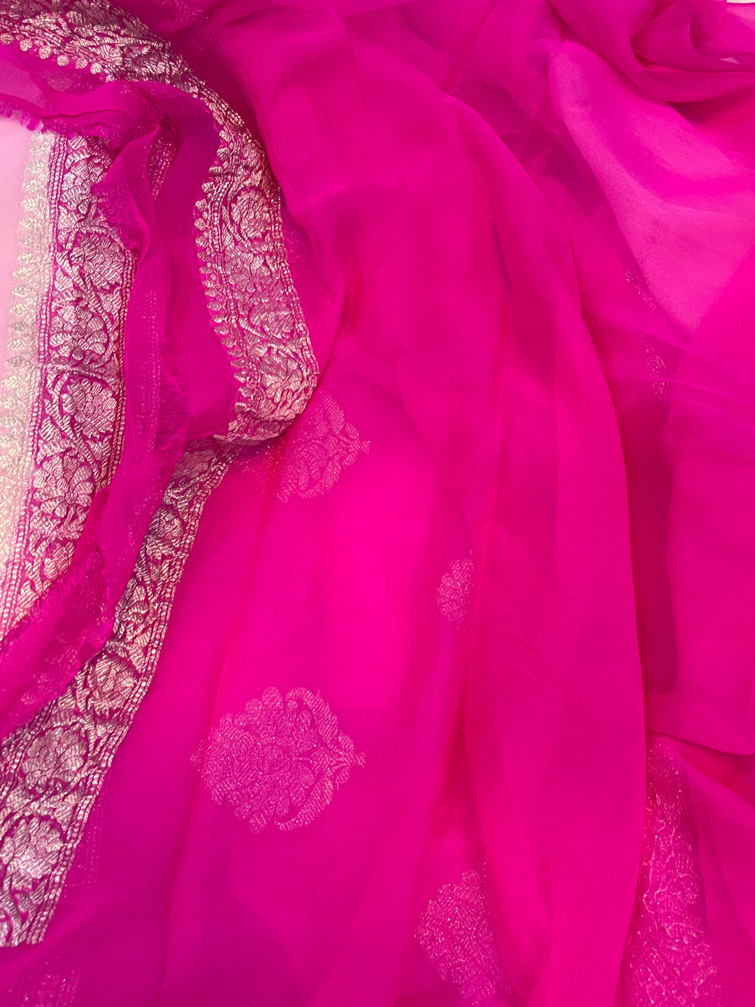 Pure Georgette Handloom Banarasi Saree